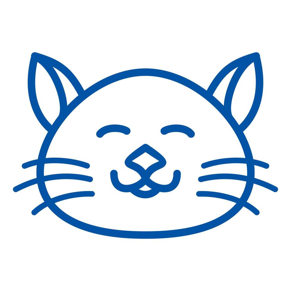 carino gatto viso Linea artistica icona design vettore