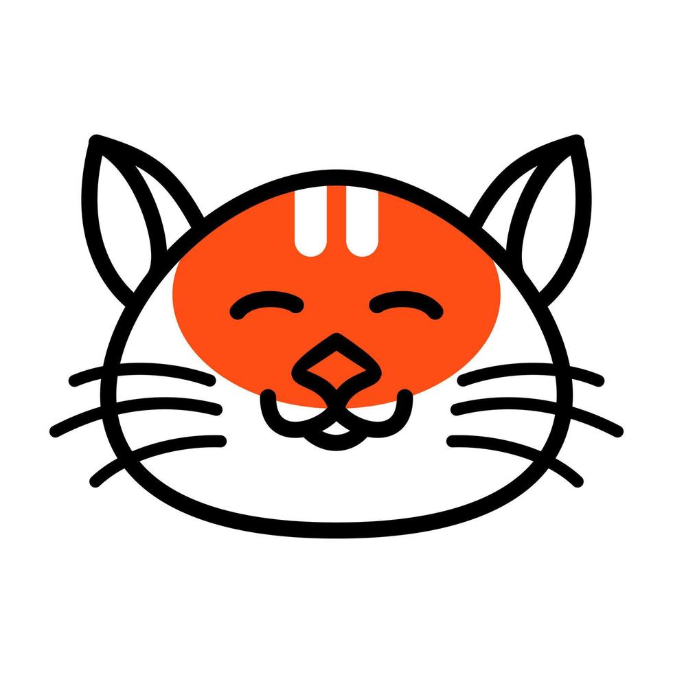 carino gatto viso Linea artistica icona design vettore