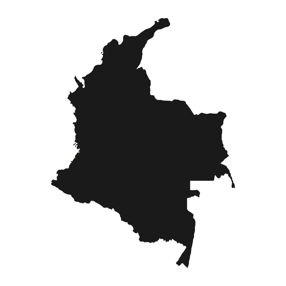 Mappa della Colombia altamente dettagliata con bordi isolati su sfondo vettore