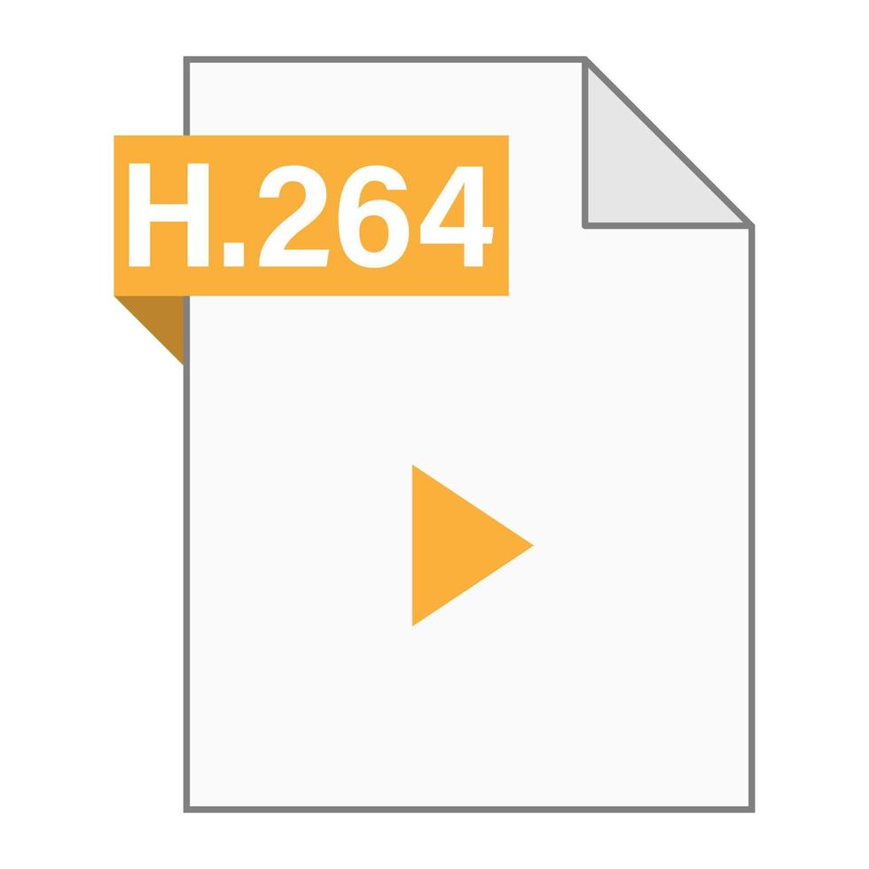 moderno design piatto dell'icona del file h.264 per il web vettore