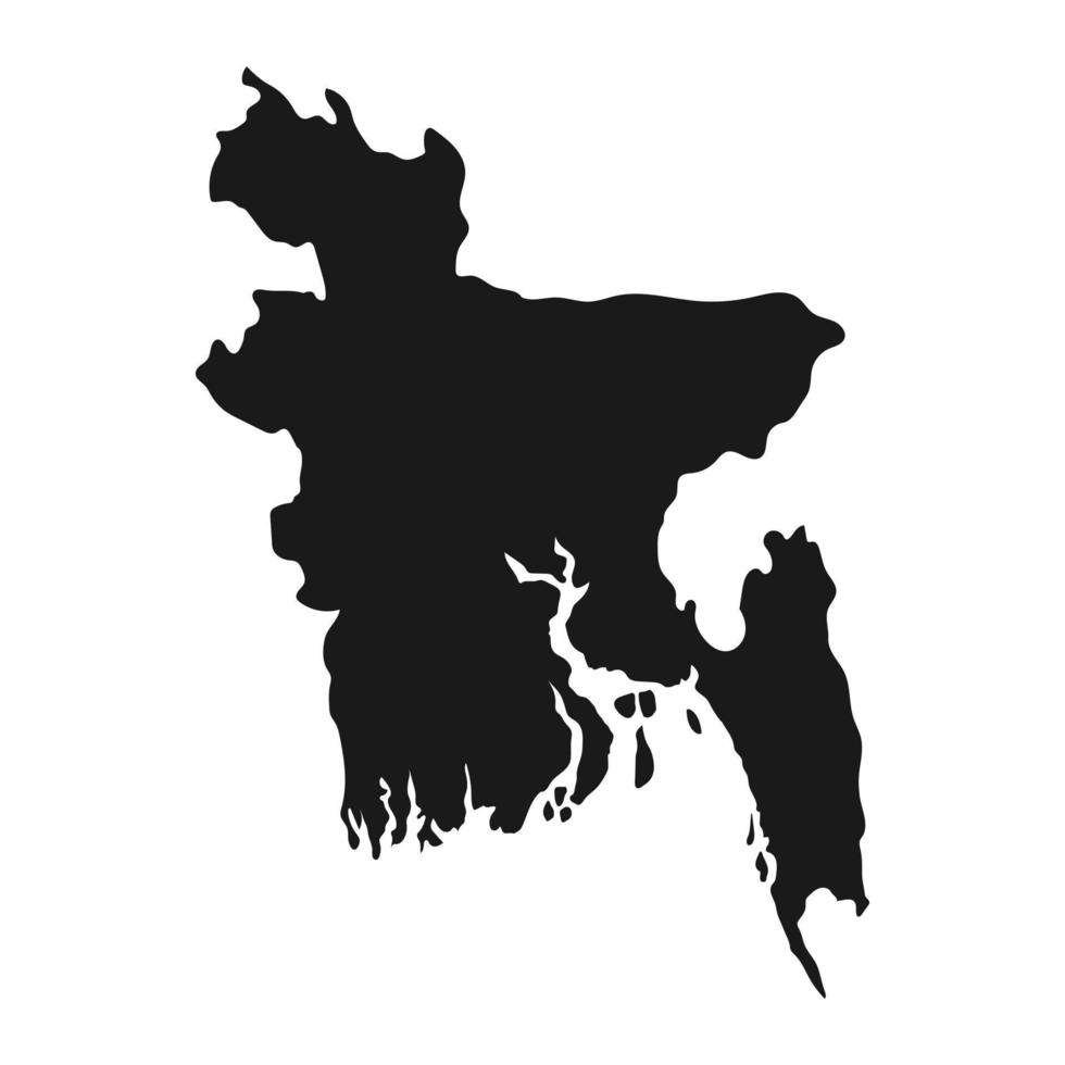 Mappa del Bangladesh altamente dettagliata con bordi isolati su sfondo vettore