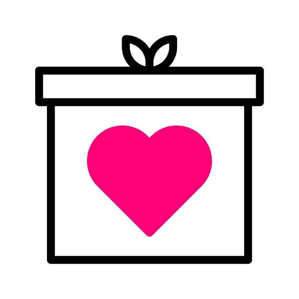 regalo icona duotone nero rosa stile San Valentino illustrazione vettore elemento e simbolo Perfetto.