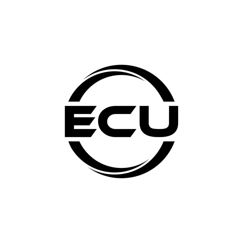 ecu lettera logo design nel illustrazione. vettore logo, calligrafia disegni per logo, manifesto, invito, eccetera.