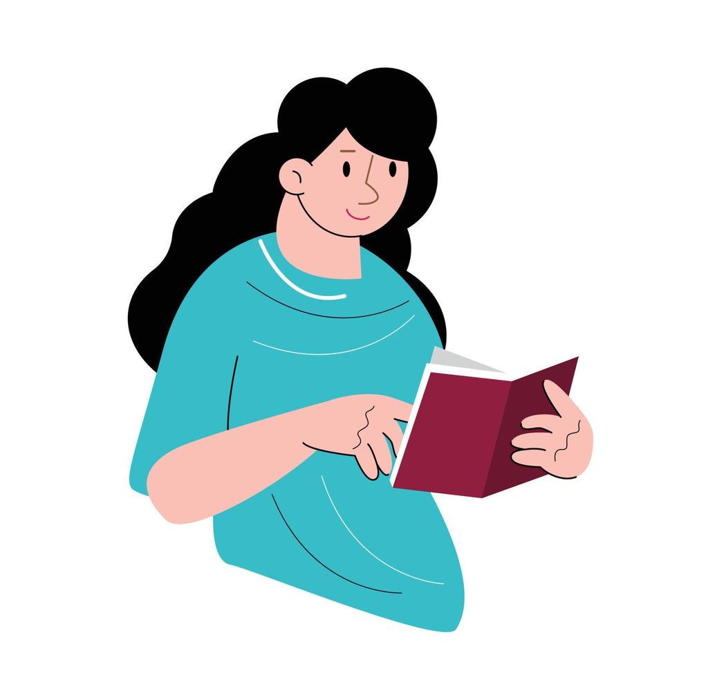 personaggio persone leggere libro vettore illustrazione