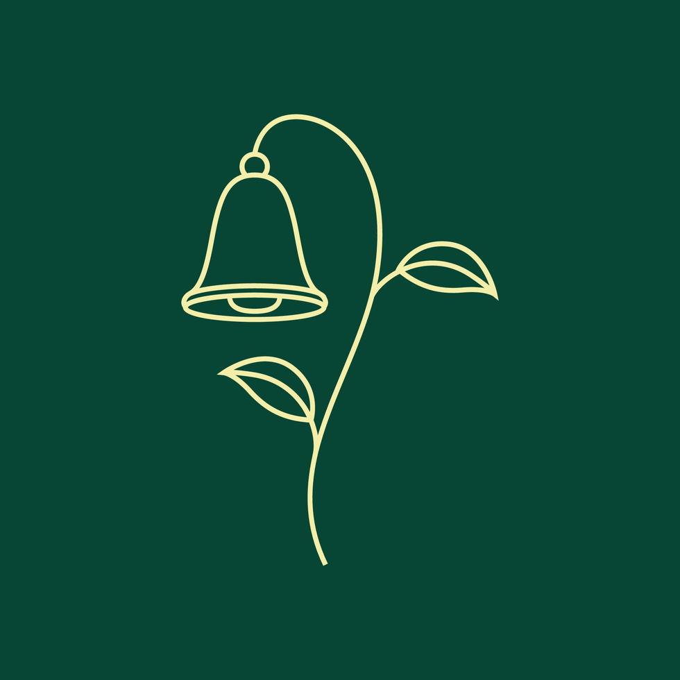 pianta fiori campana Linee logo design vettore icona illustrazione modello