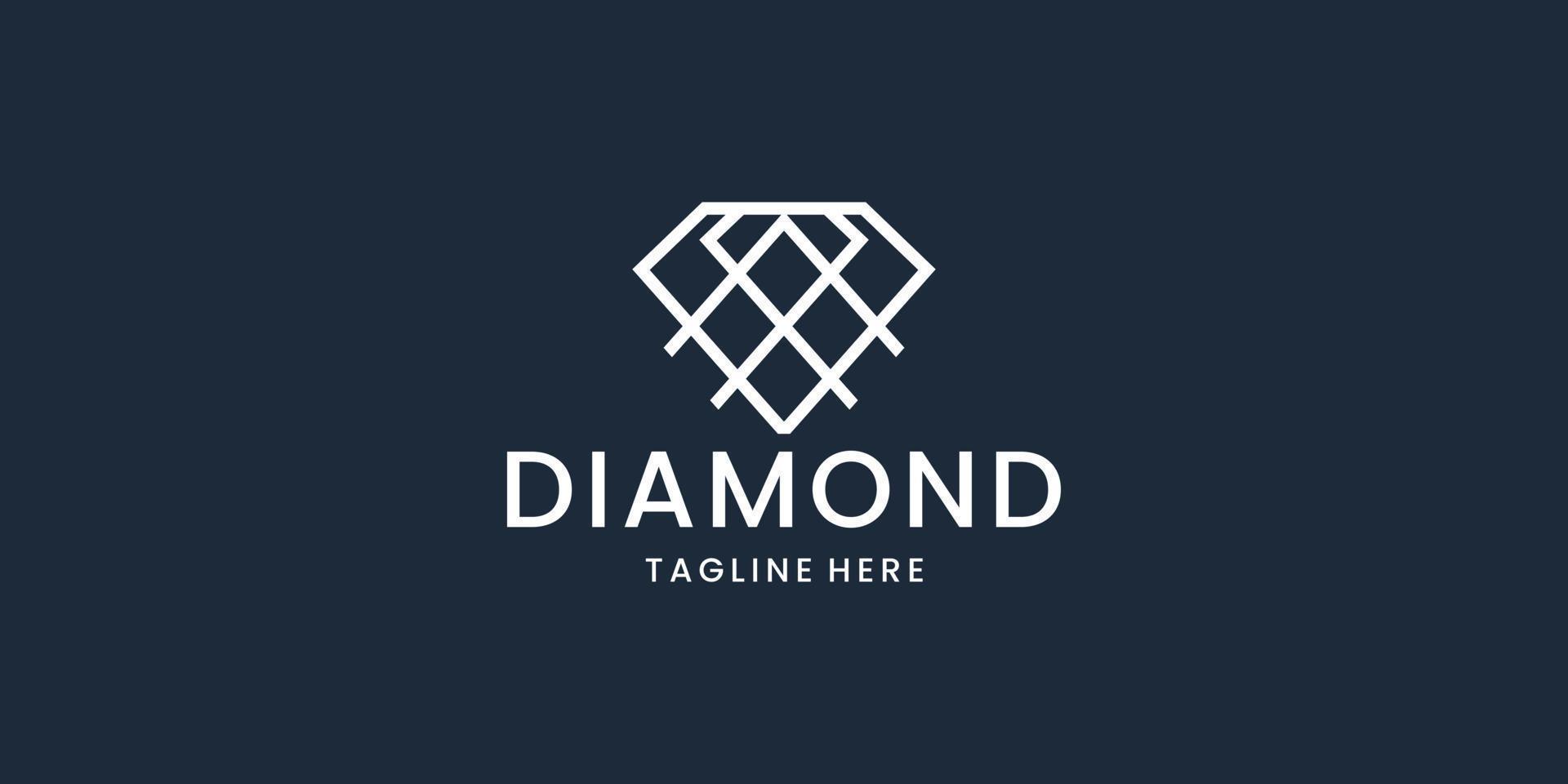 geometria linea diamante logo design modello. vettore