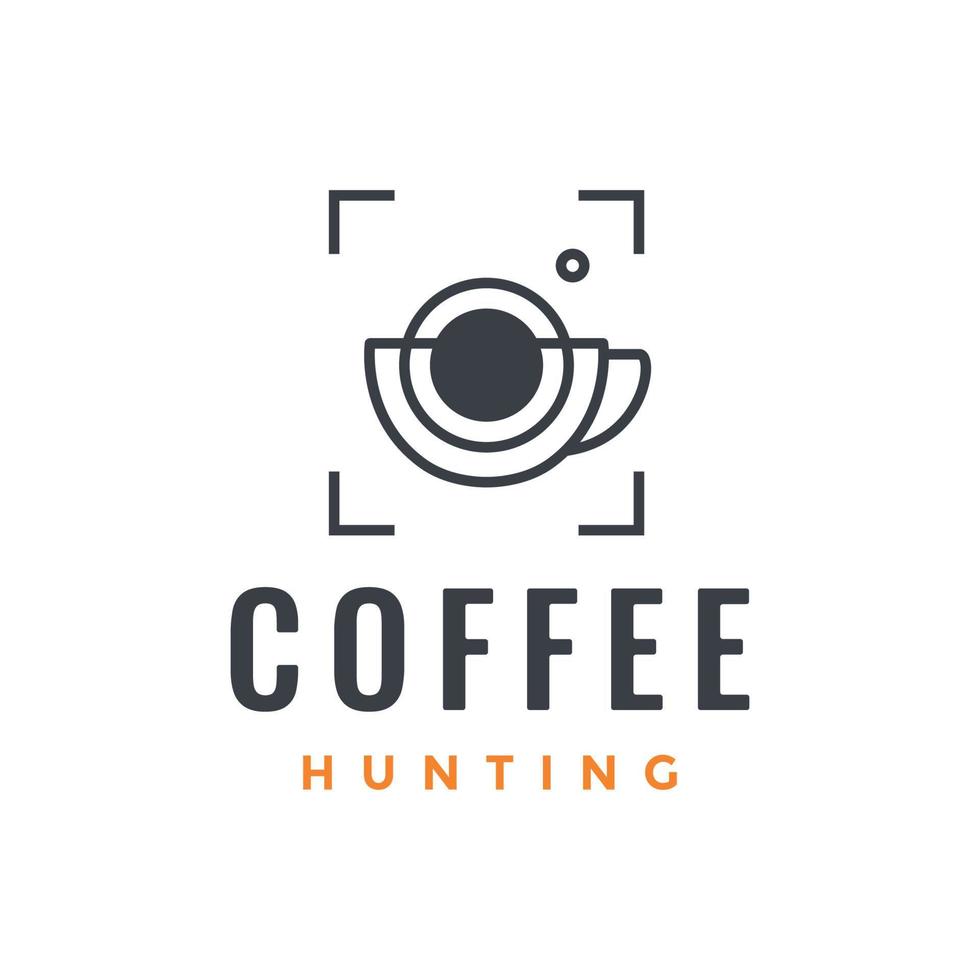 fotografia bevanda caffè cibo otturatore telecamera tazza bicchiere geometrico Prodotto logo design vettore icona illustrazione modello