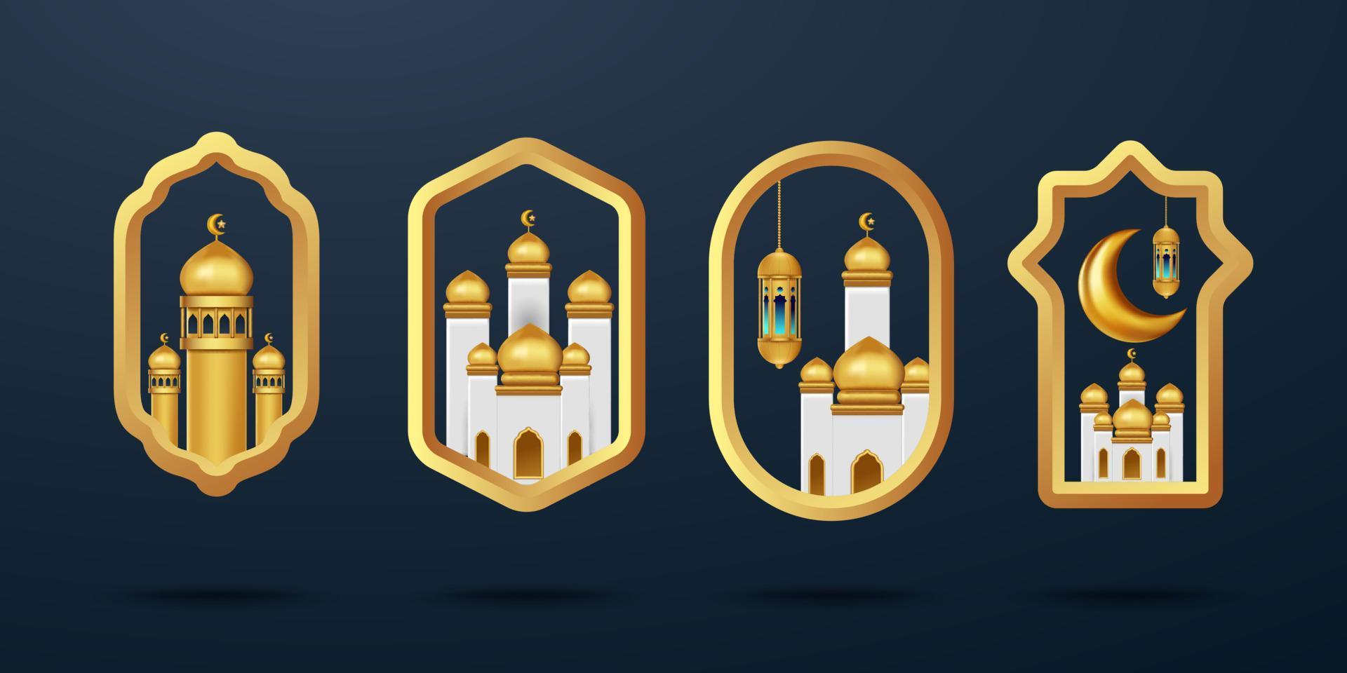 premio islamico distintivo vettore illustrazione