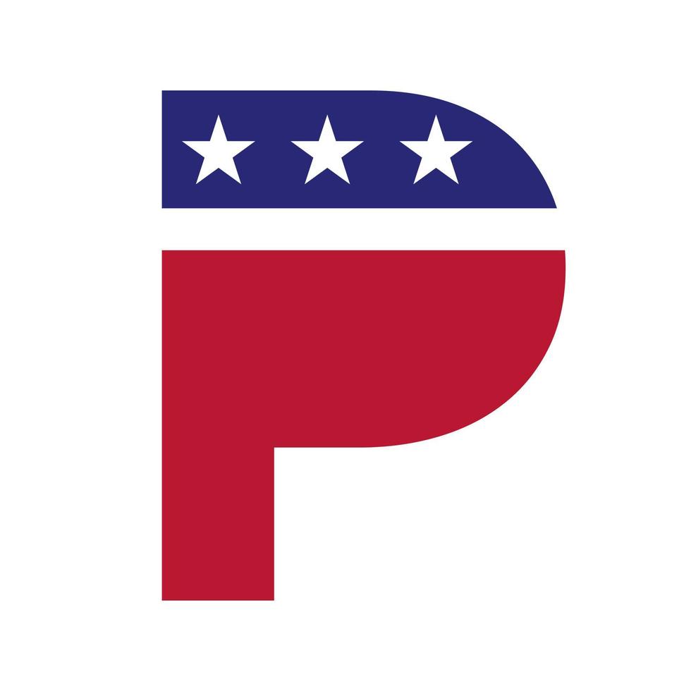 iniziale lettera p americano logo per attività commerciale, aziendale e azienda identità. Stati Uniti d'America americano logo vettore