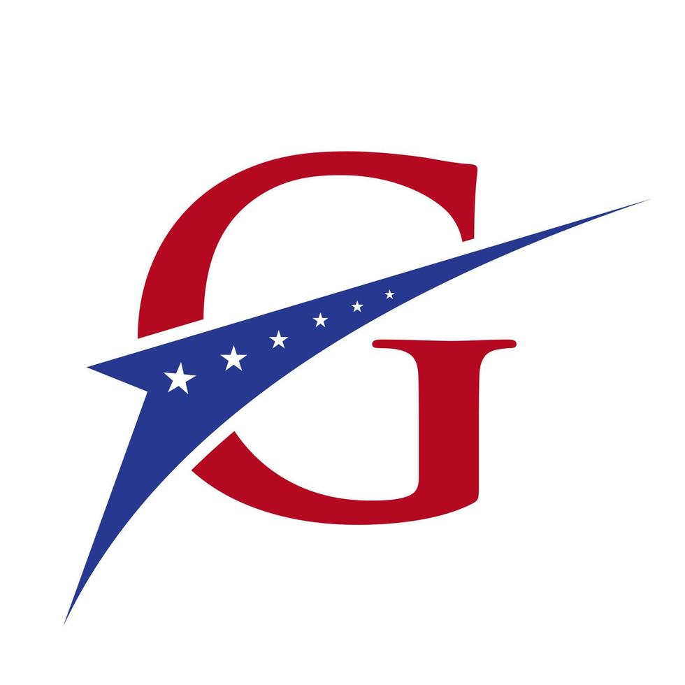 iniziale lettera g americano logo per attività commerciale, aziendale e azienda identità. Stati Uniti d'America americano logo vettore