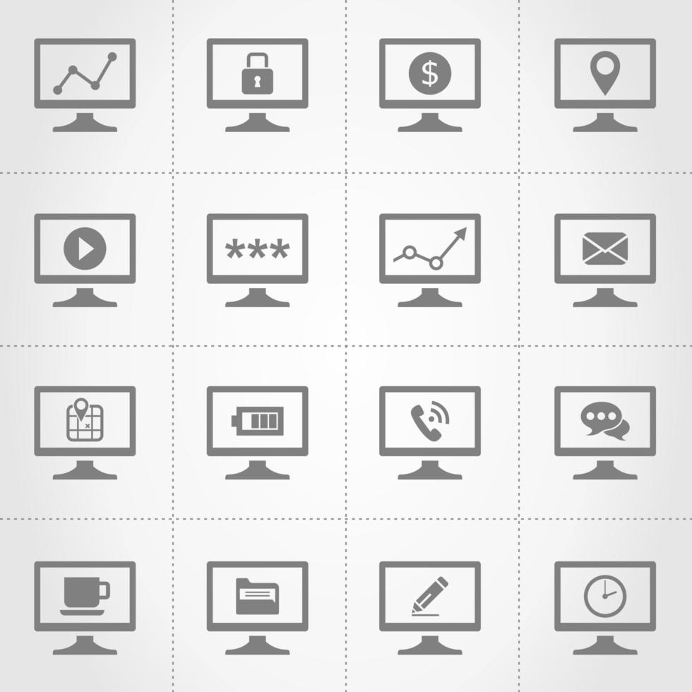impostato di icone il computer per design. un' vettore illustrazione