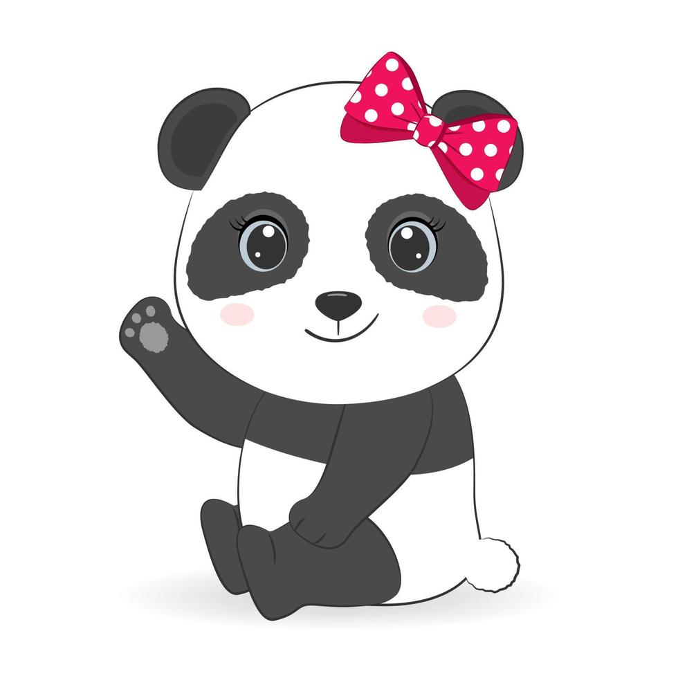 carino poco panda cartone animato illustrazione vettore