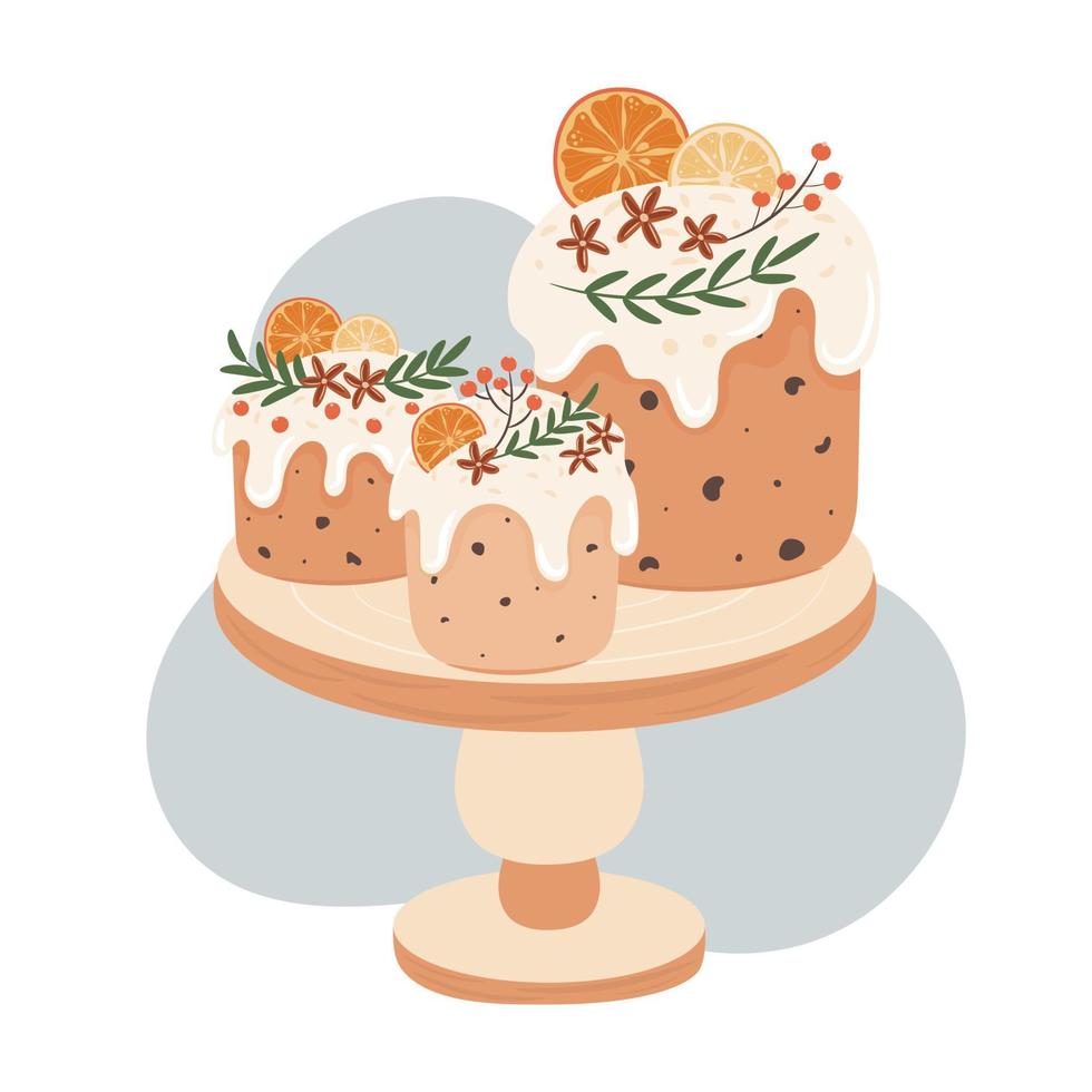 Natale Panettone dolce pane. vettore illustrazione