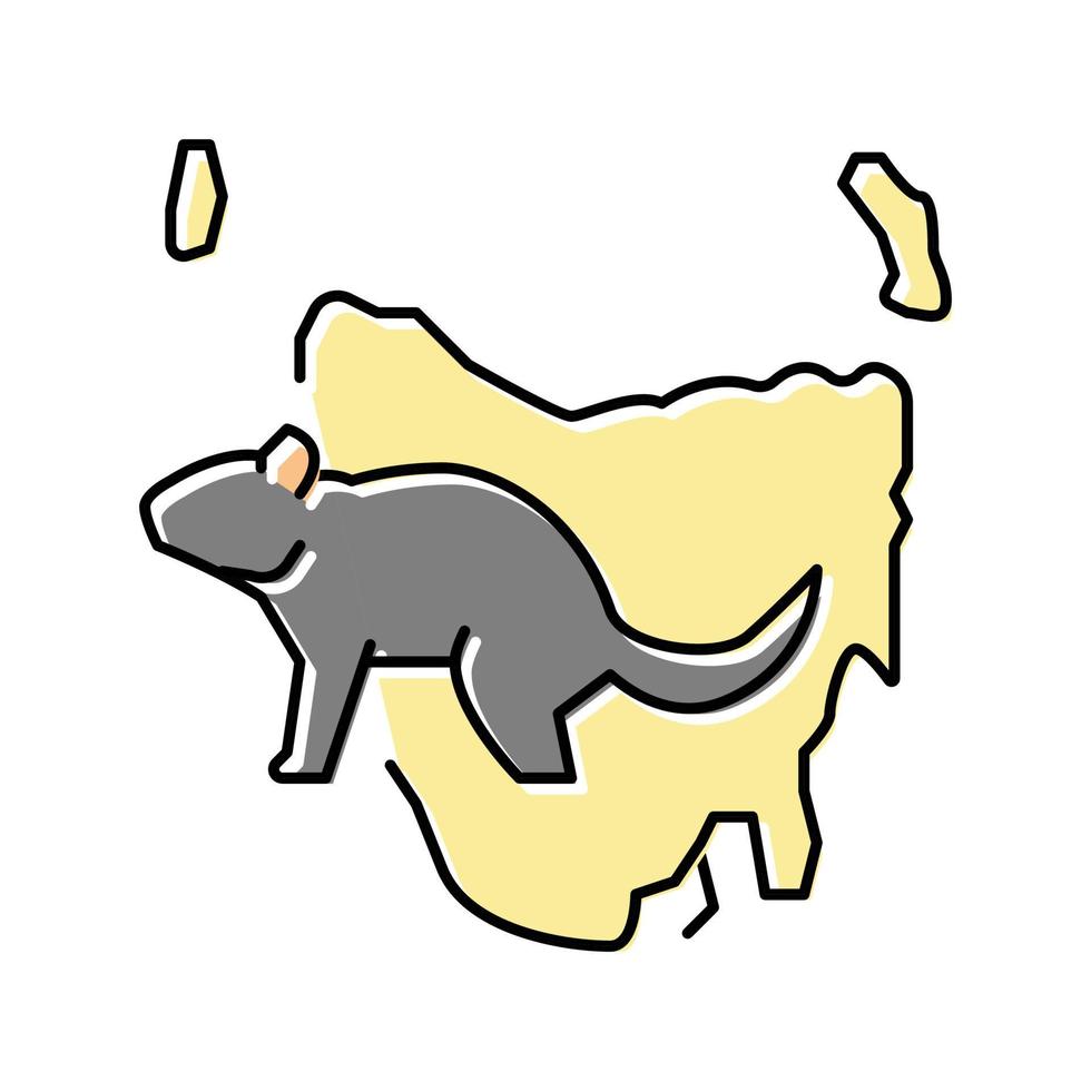 illustrazione vettoriale dell'icona del colore animale della tasmania