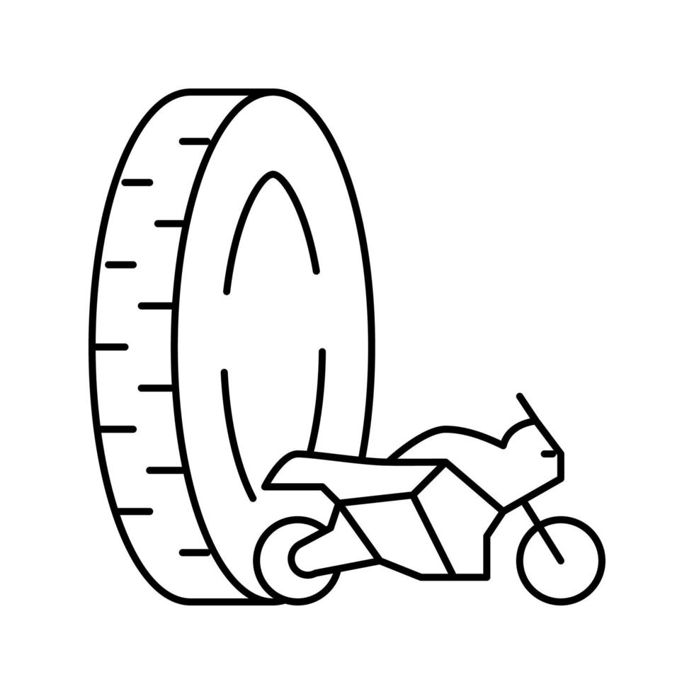 illustrazione vettoriale dell'icona della linea di pneumatici per motociclette