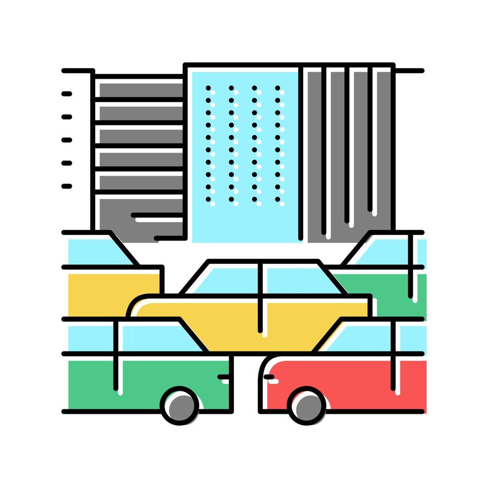 illustrazione vettoriale dell'icona a colori dell'ingorgo stradale della città