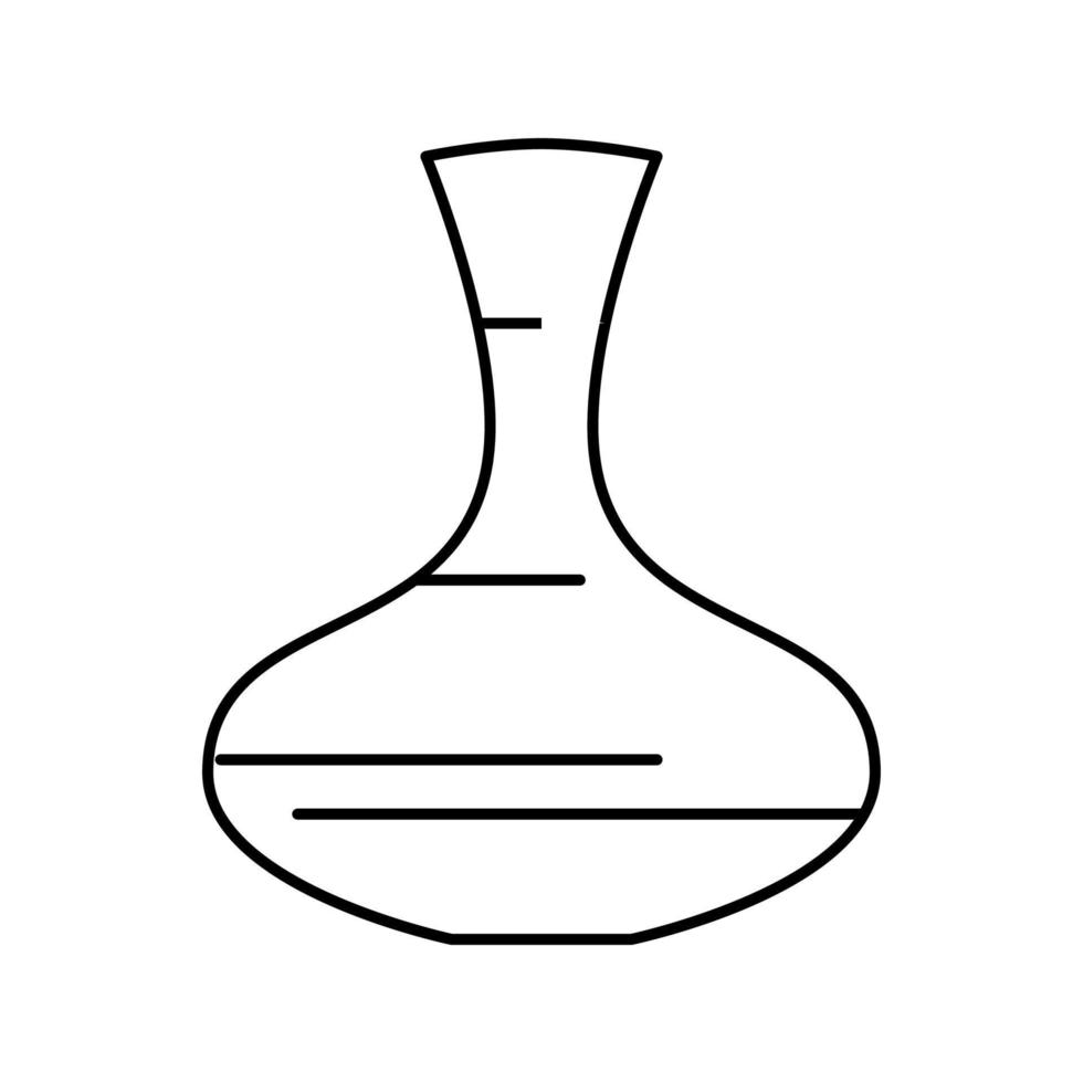 decanter per l'illustrazione vettoriale dell'icona della linea dell'acqua