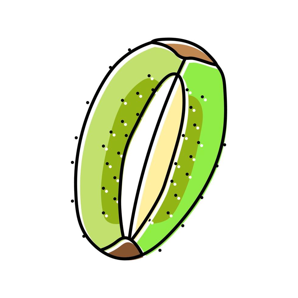 tagliare frutta Kiwi colore icona vettore illustrazione