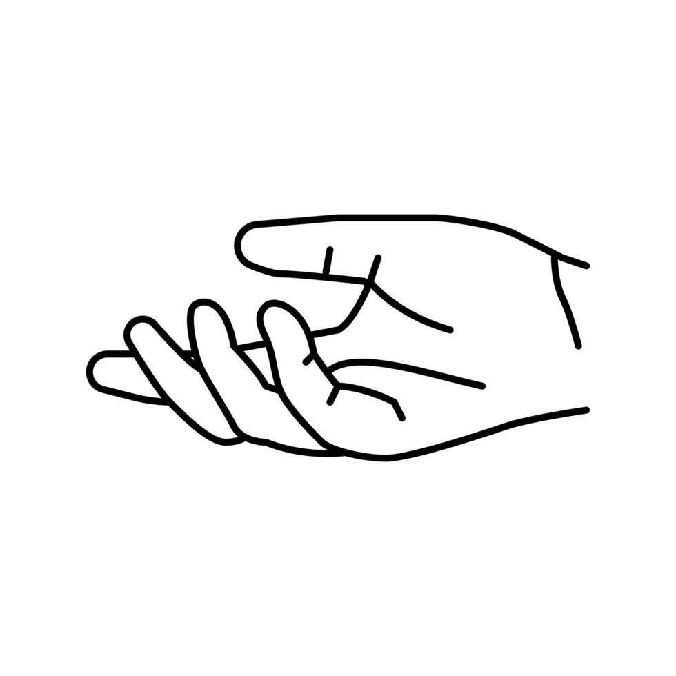 dare l'illustrazione vettoriale dell'icona della linea della mano