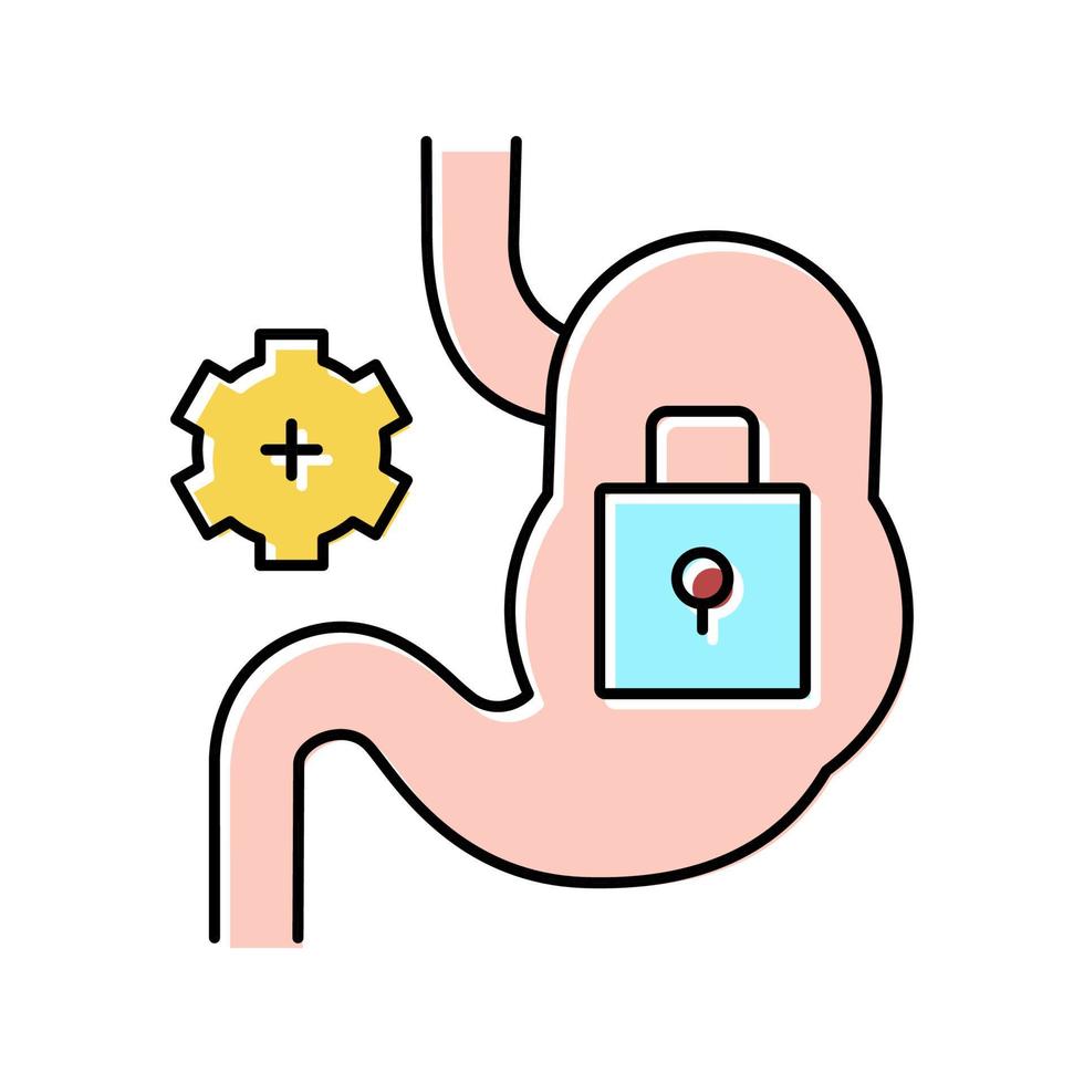 illustrazione vettoriale dell'icona del colore dell'arresto del lavoro dello stomaco
