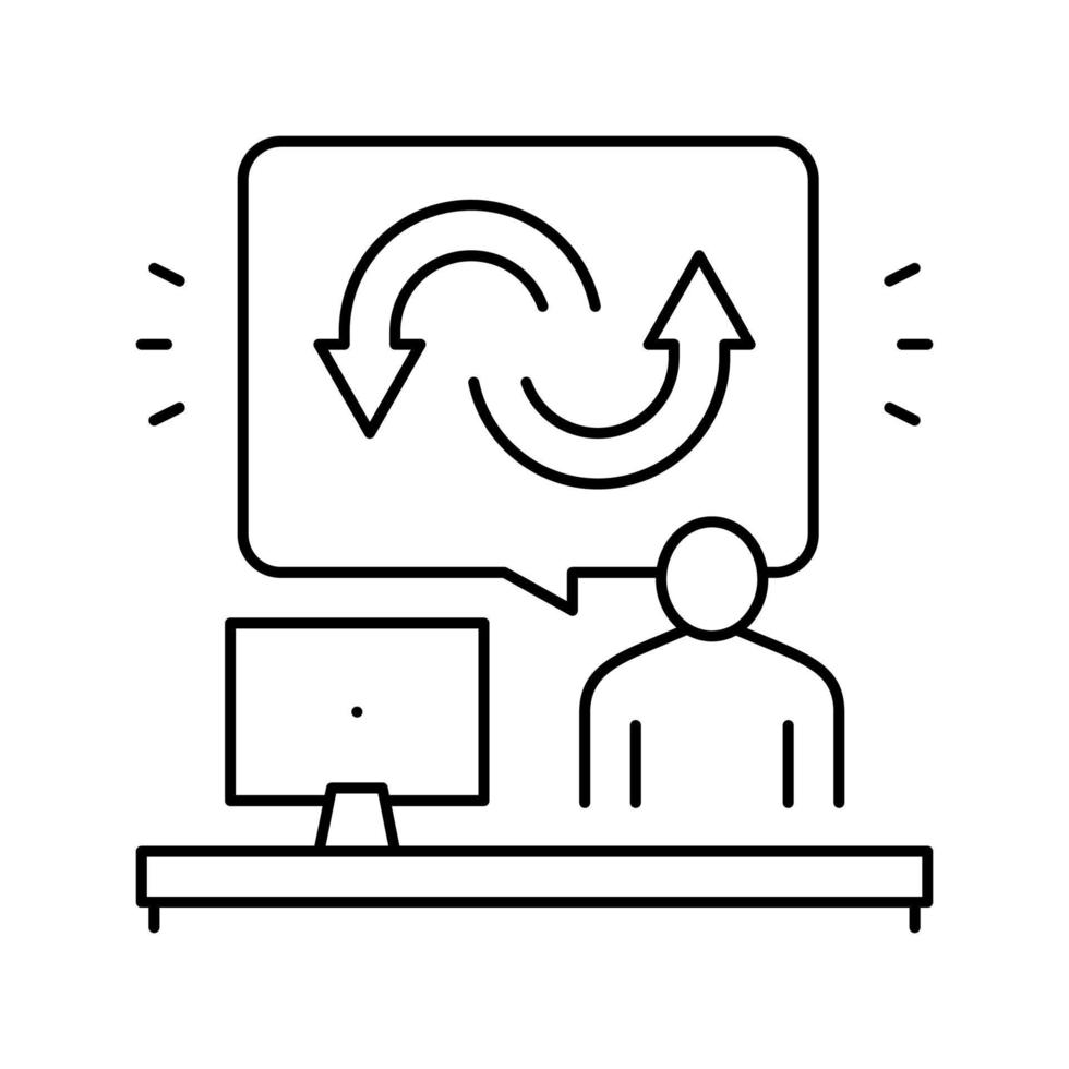 illustrazione vettoriale dell'icona della linea dell'utente del comportamento