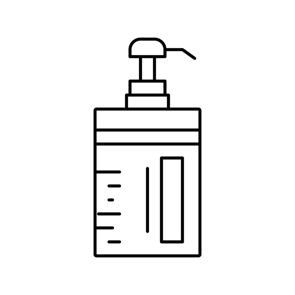 flacone di cheratina per balsamo con illustrazione vettoriale dell'icona della linea della pompa