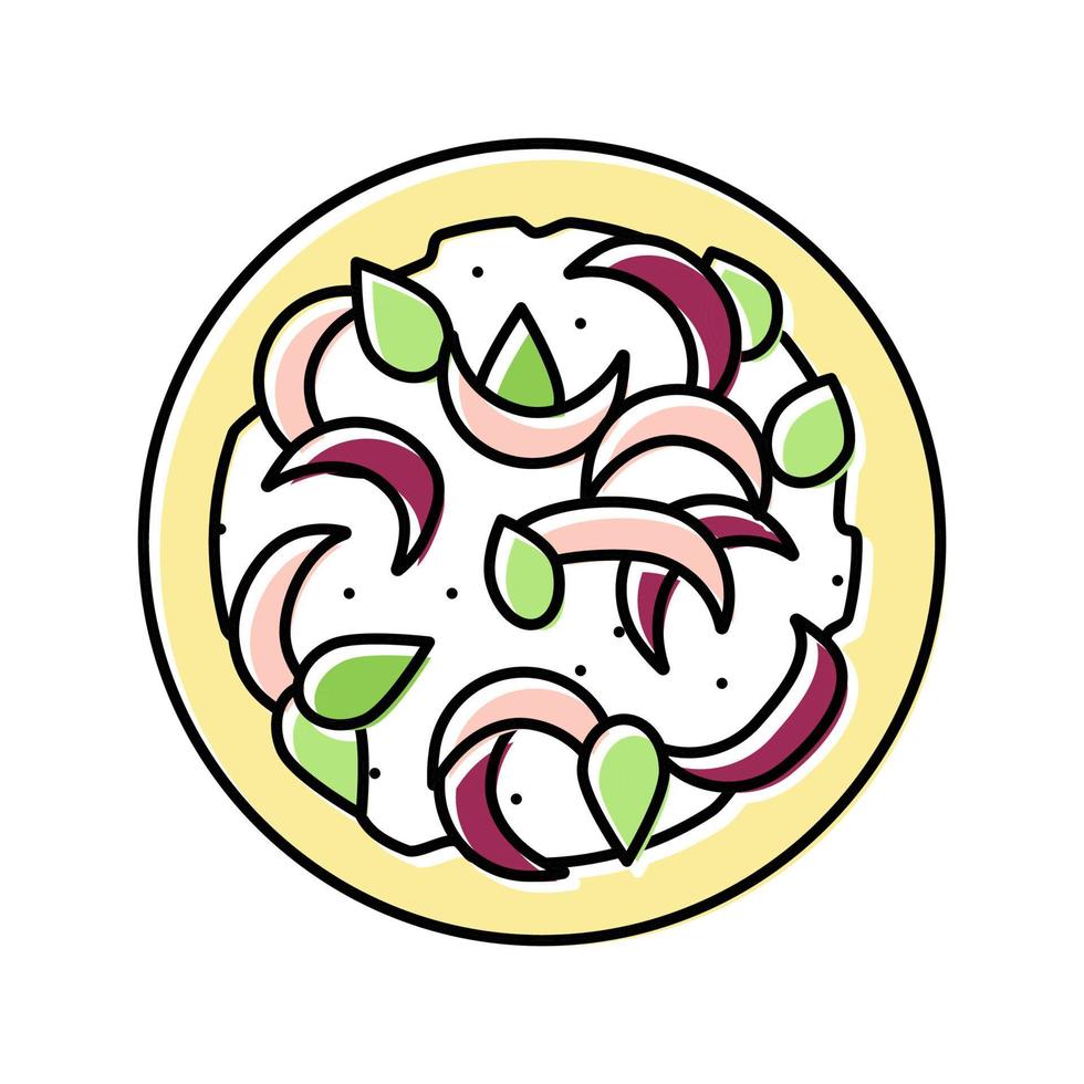 insalata con cipolla ingrediente colore icona illustrazione vettoriale