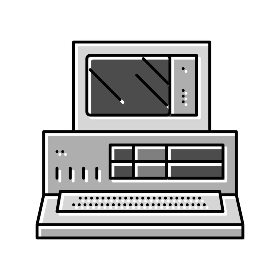 computer pc retrò dispositivo colore icona vettore illustrazione