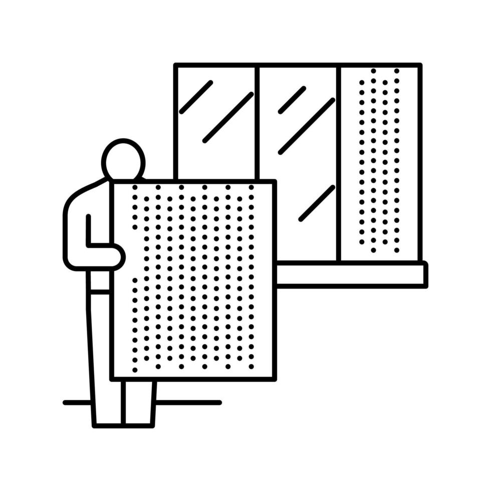 illustrazione vettoriale dell'icona della linea di riparazione e sostituzione del parabrezza