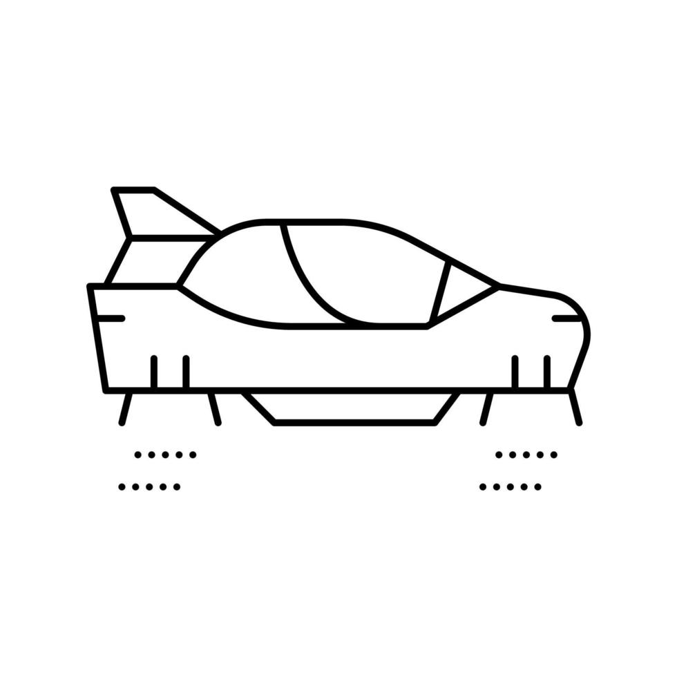illustrazione vettoriale dell'icona della linea dell'auto volante
