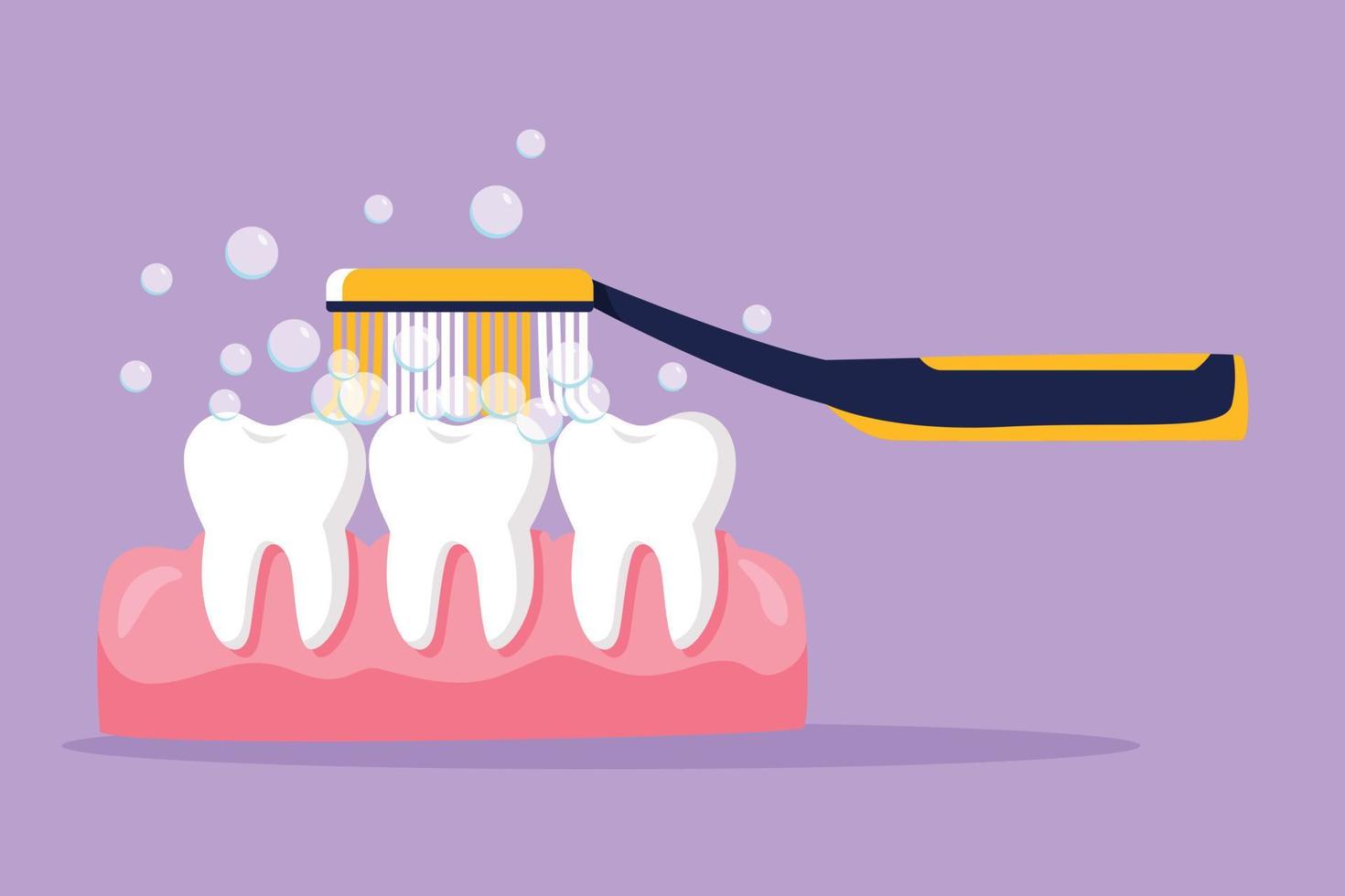 cartone animato piatto stile disegno spazzolino essere Usato per spazzola denti icona. salutare attività nel mattina per famiglia membri. orale e dentale Salute cura o medico simbolo. grafico design vettore illustrazione