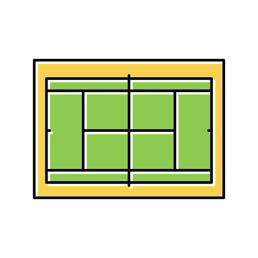 illustrazione vettoriale dell'icona del colore del campo da giuoco del campo da tennis del campo da tennis