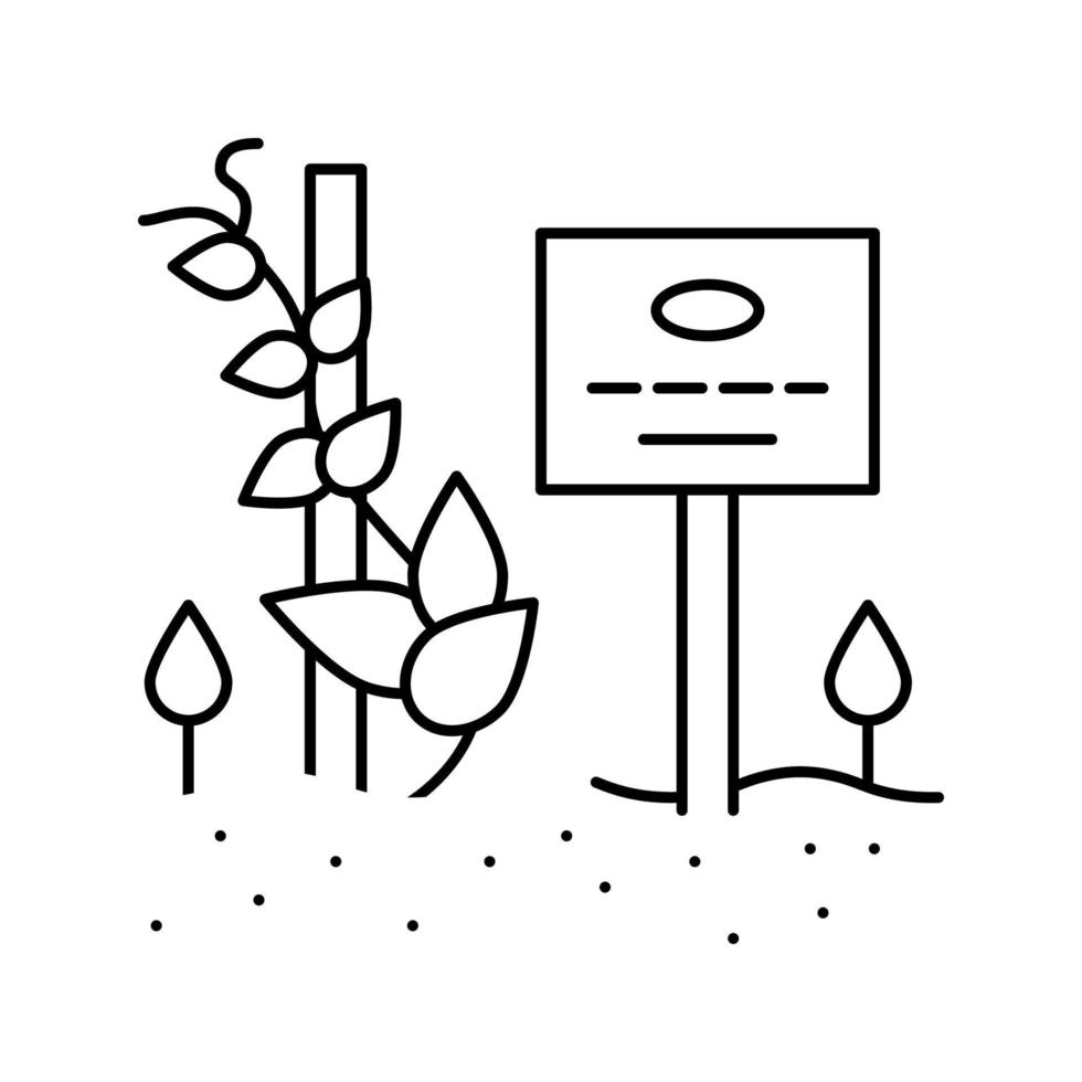 pianta con illustrazione vettoriale dell'icona della linea della targa