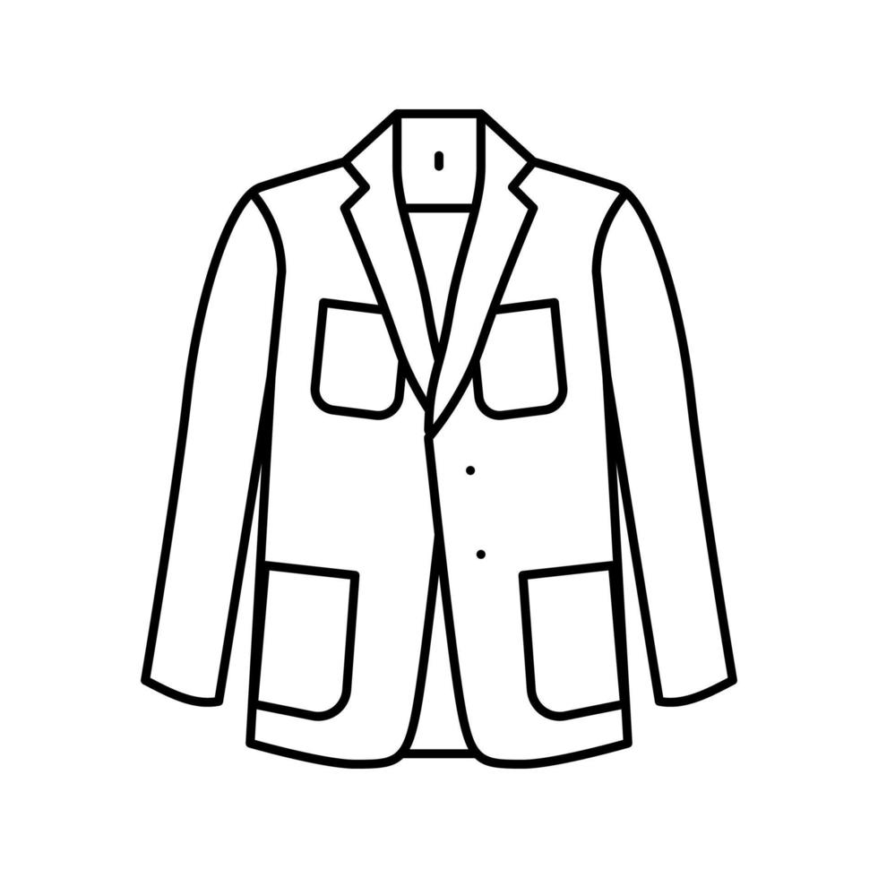 blazer capispalla maschio linea icona vettore illustrazione