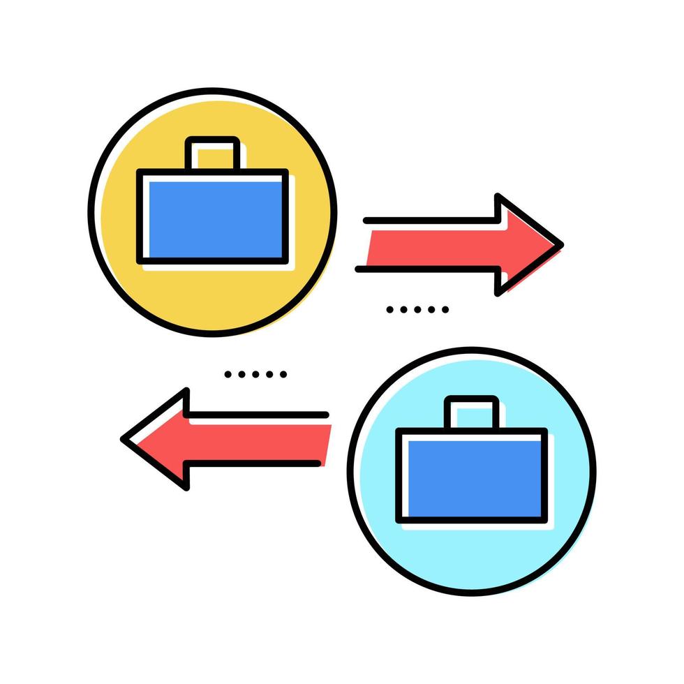 illustrazione del colore del vettore dell'icona del cambio di lavoro