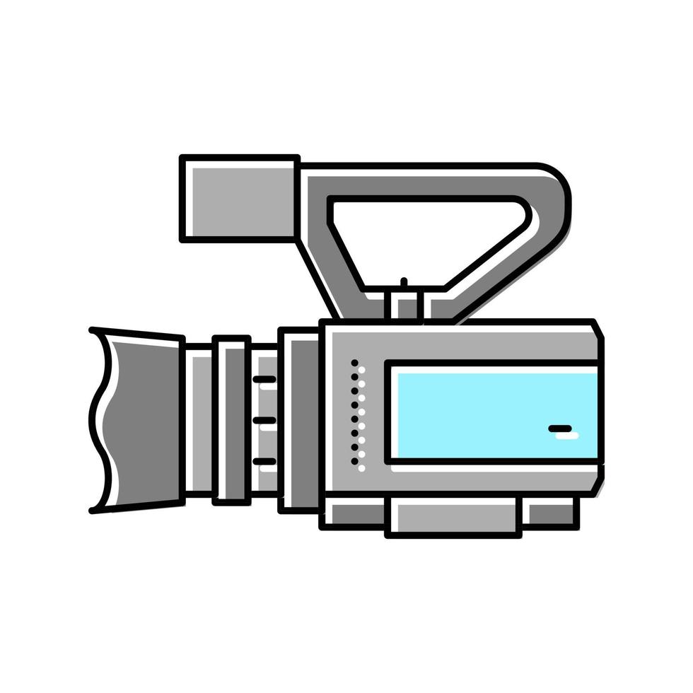 camcoder video produzione film colore icona vettore illustrazione