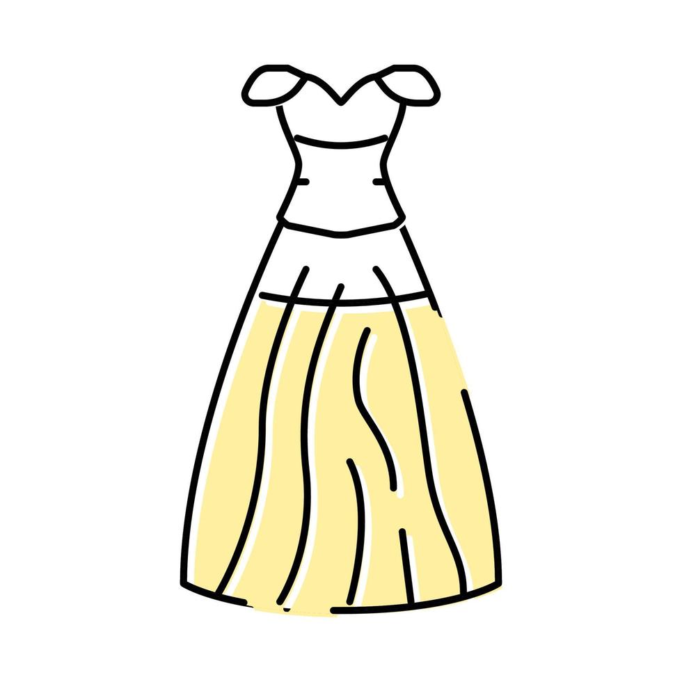 abito da ballo sposa vestito colore icona vettore illustrazione