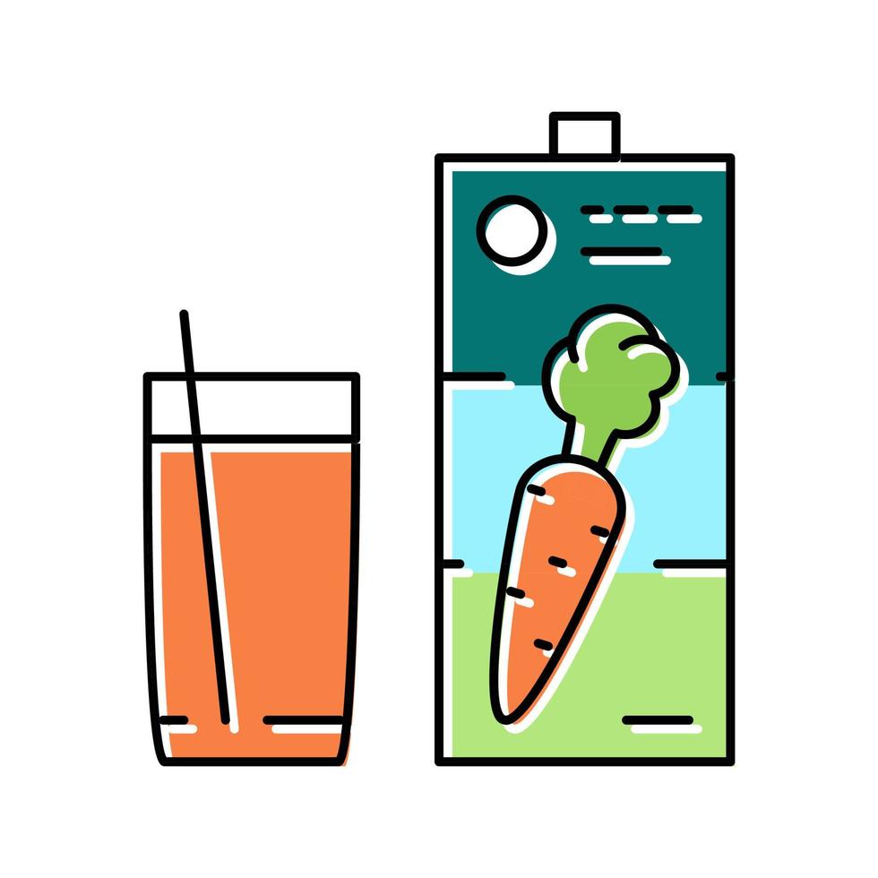 succo di carota bevanda sana colore icona illustrazione vettoriale