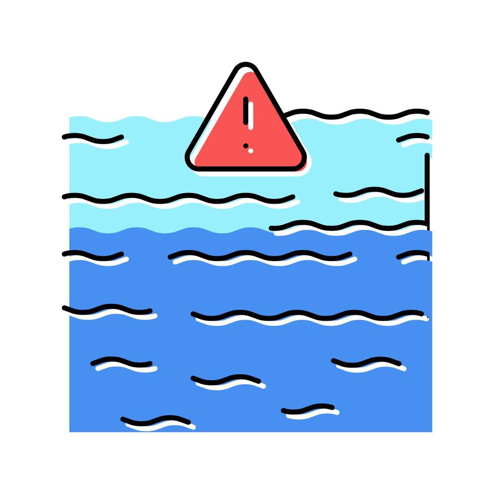 illustrazione vettoriale dell'icona del colore della crisi oceanica del mare