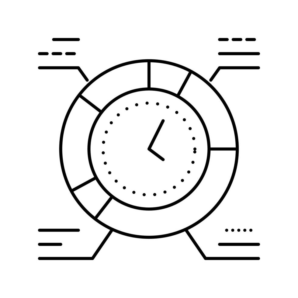 segno di illustrazione vettoriale dell'icona della linea del programma di lavoro