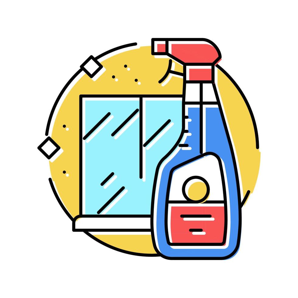 bicchiere addetto alle pulizie detergente colore icona vettore illustrazione