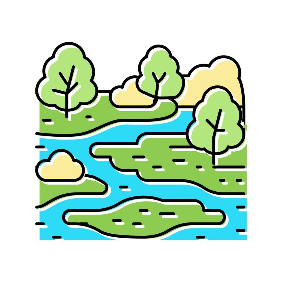 illustrazione vettoriale dell'icona del colore della natura della palude
