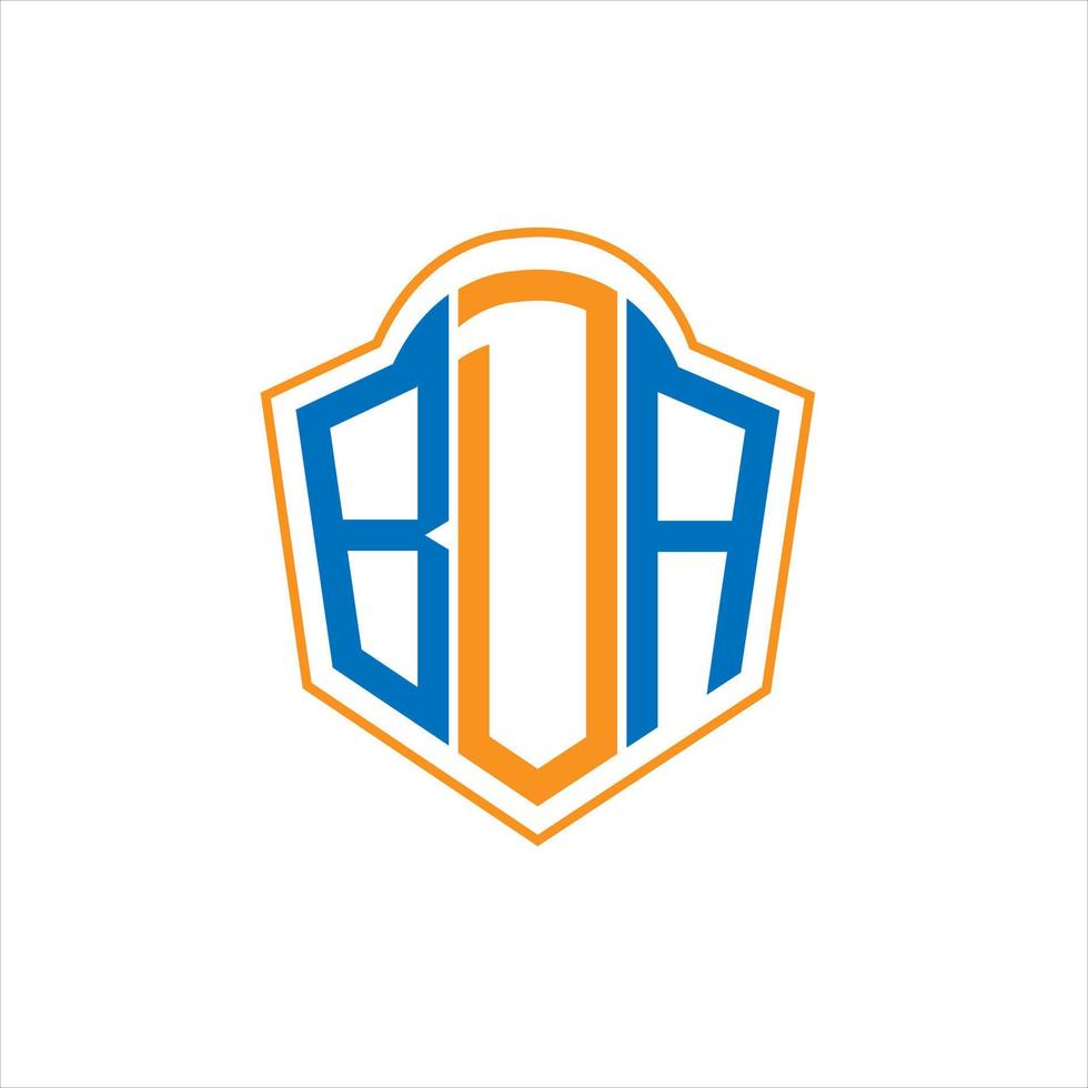 bda astratto monogramma scudo logo design su bianca sfondo. bda creativo iniziali lettera logo. vettore