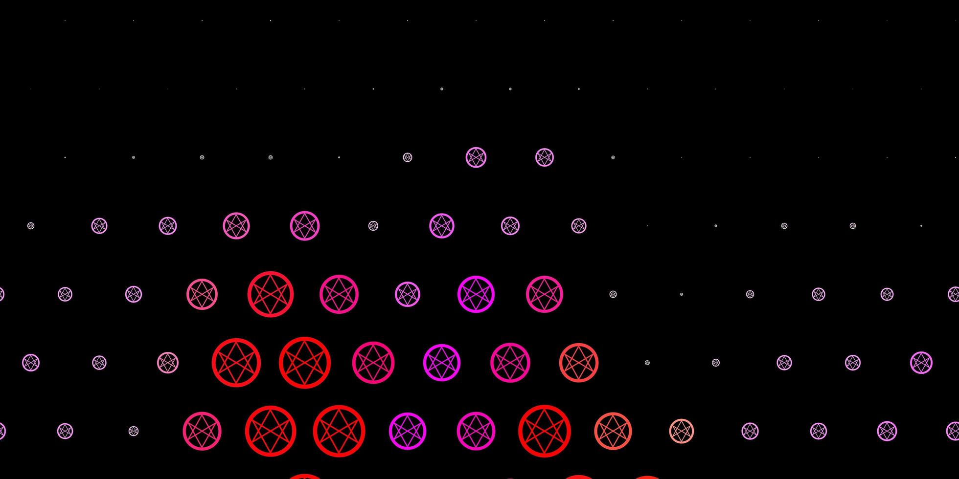 sfondo vettoriale rosa scuro, giallo con simboli occulti.