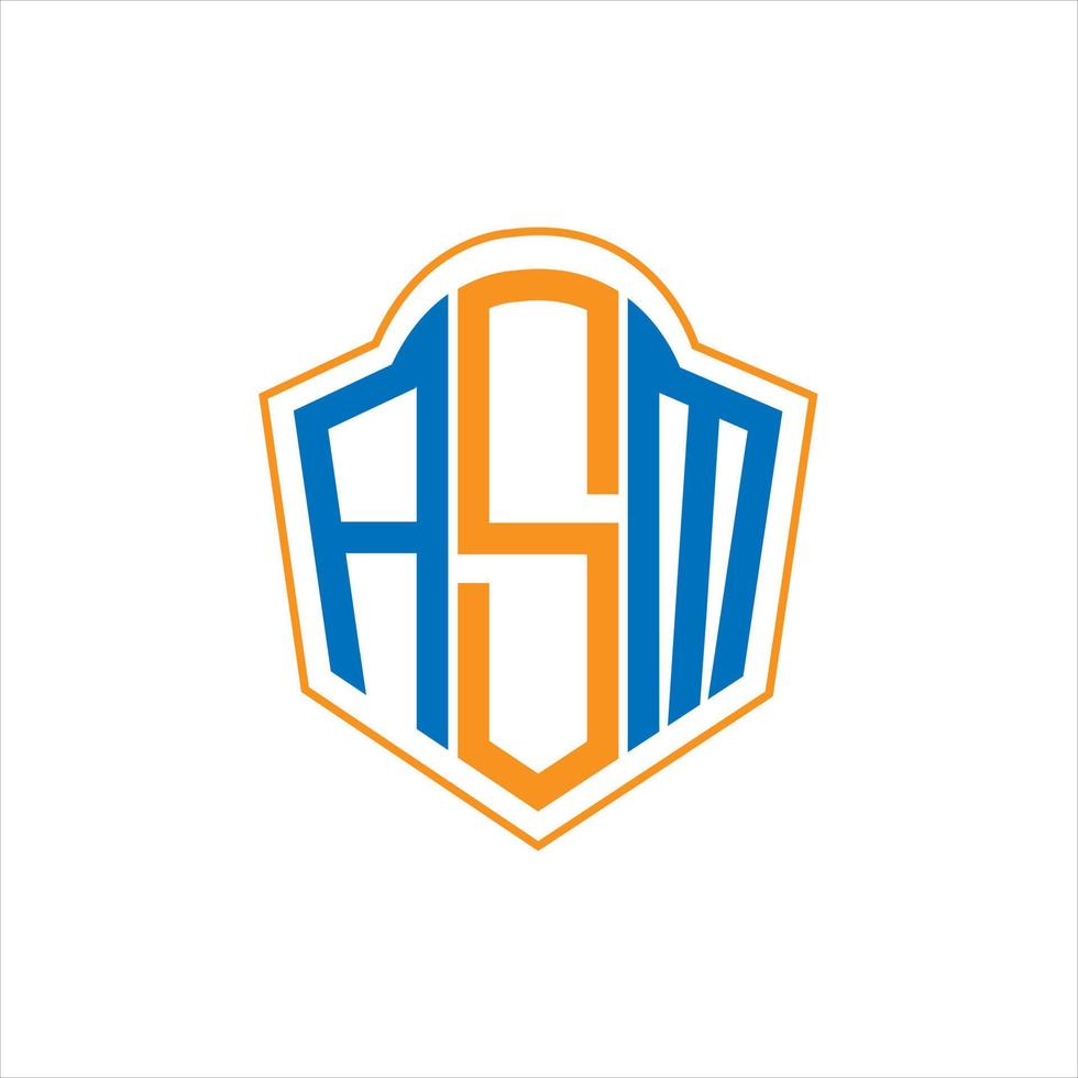 asma astratto monogramma scudo logo design su bianca sfondo. asma creativo iniziali lettera logo. vettore