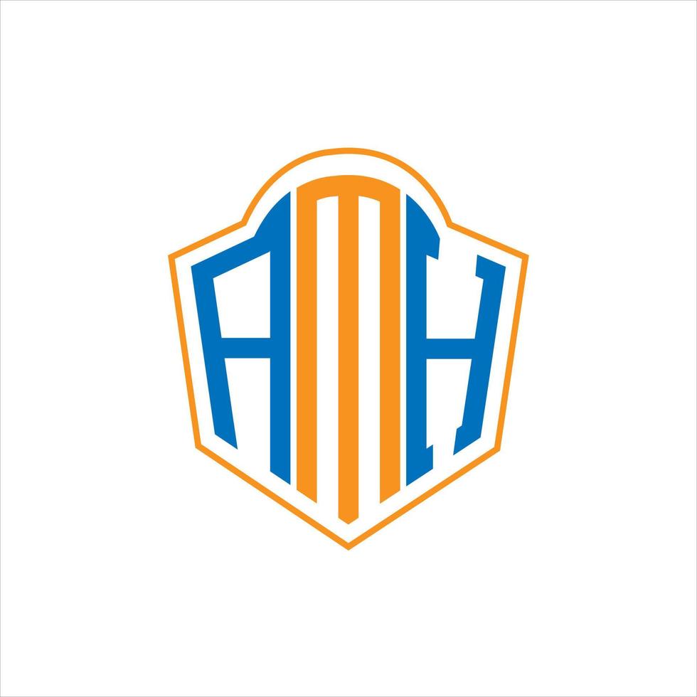 amh astratto monogramma scudo logo design su bianca sfondo. amh creativo iniziali lettera logo. vettore