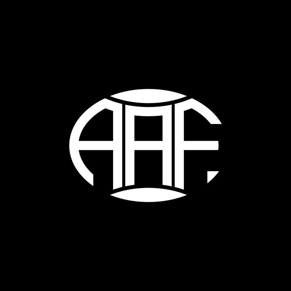 aaf astratto monogramma cerchio logo design su nero sfondo. aaf unico creativo iniziali lettera logo. vettore