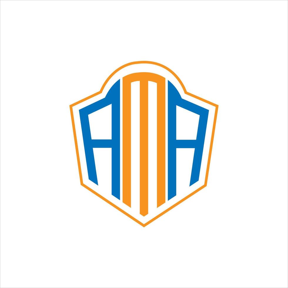 AMA astratto monogramma scudo logo design su bianca sfondo. AMA creativo iniziali lettera logo. vettore