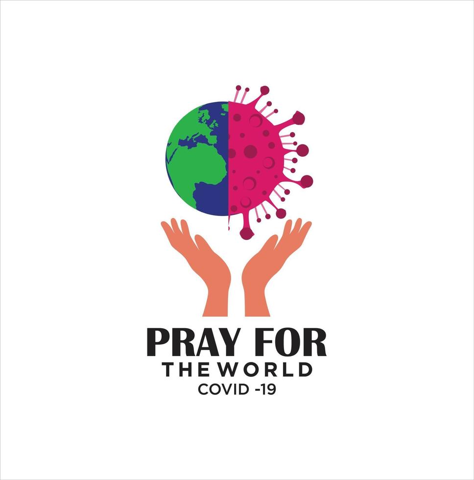 prega per il poster mondiale del coronavirus vettore