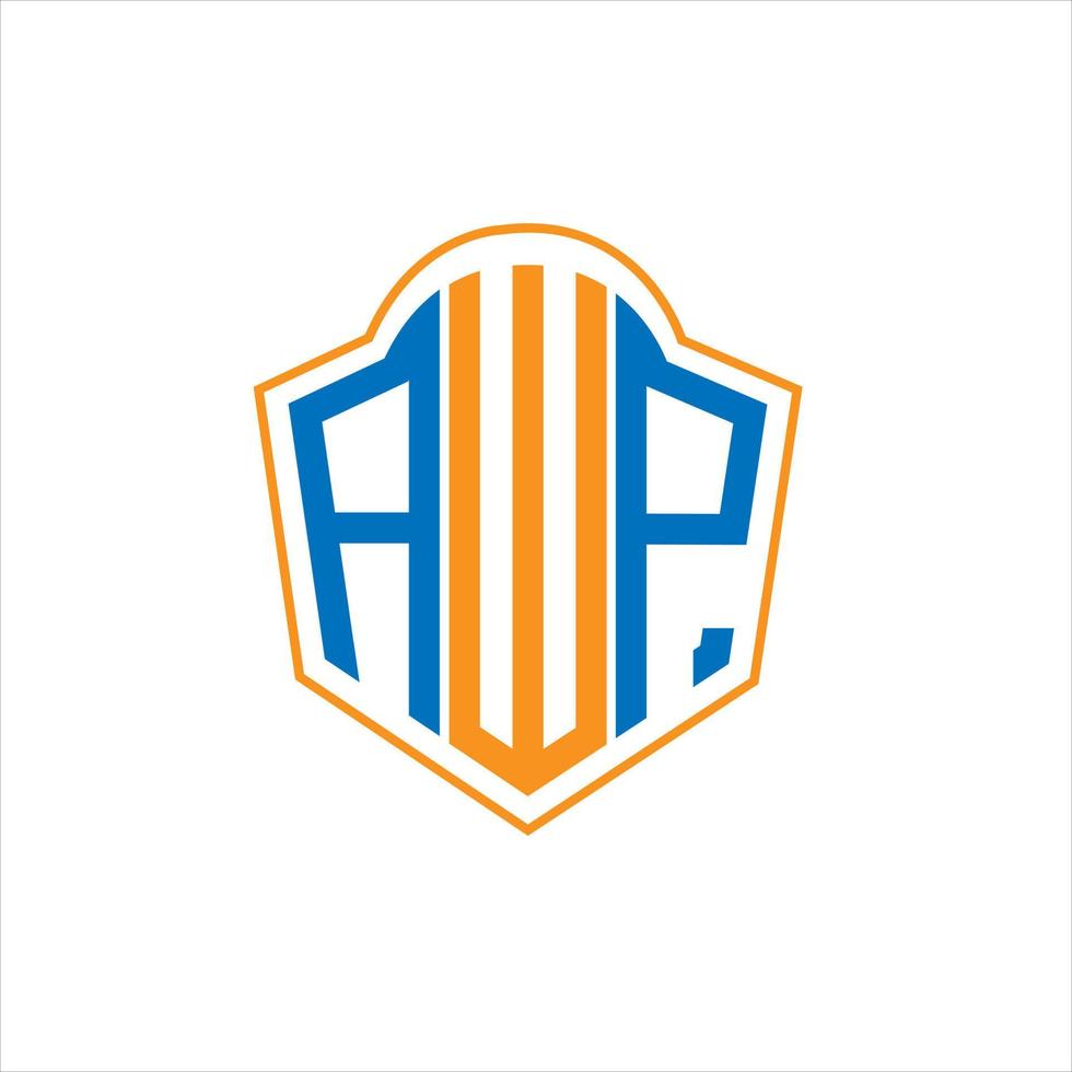awp astratto monogramma scudo logo design su bianca sfondo. awp creativo iniziali lettera logo. vettore